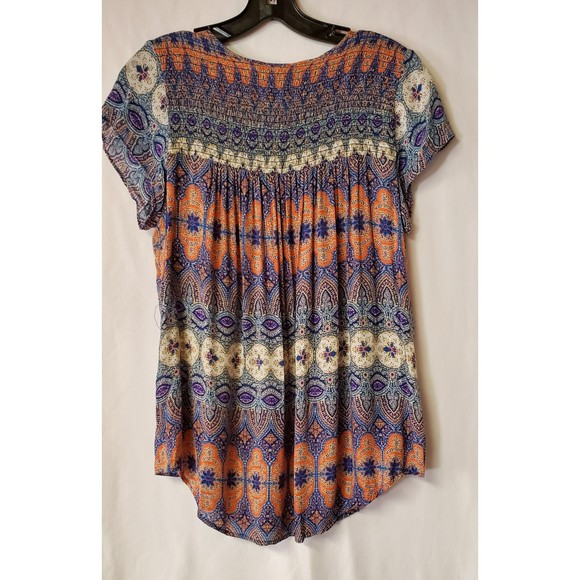 Lucky Brand Womens Shirred Bodice Blouse Size Medium - Picture 4 of 4